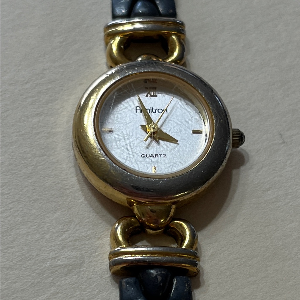 Amitron Gold And Grey Quartz Watch